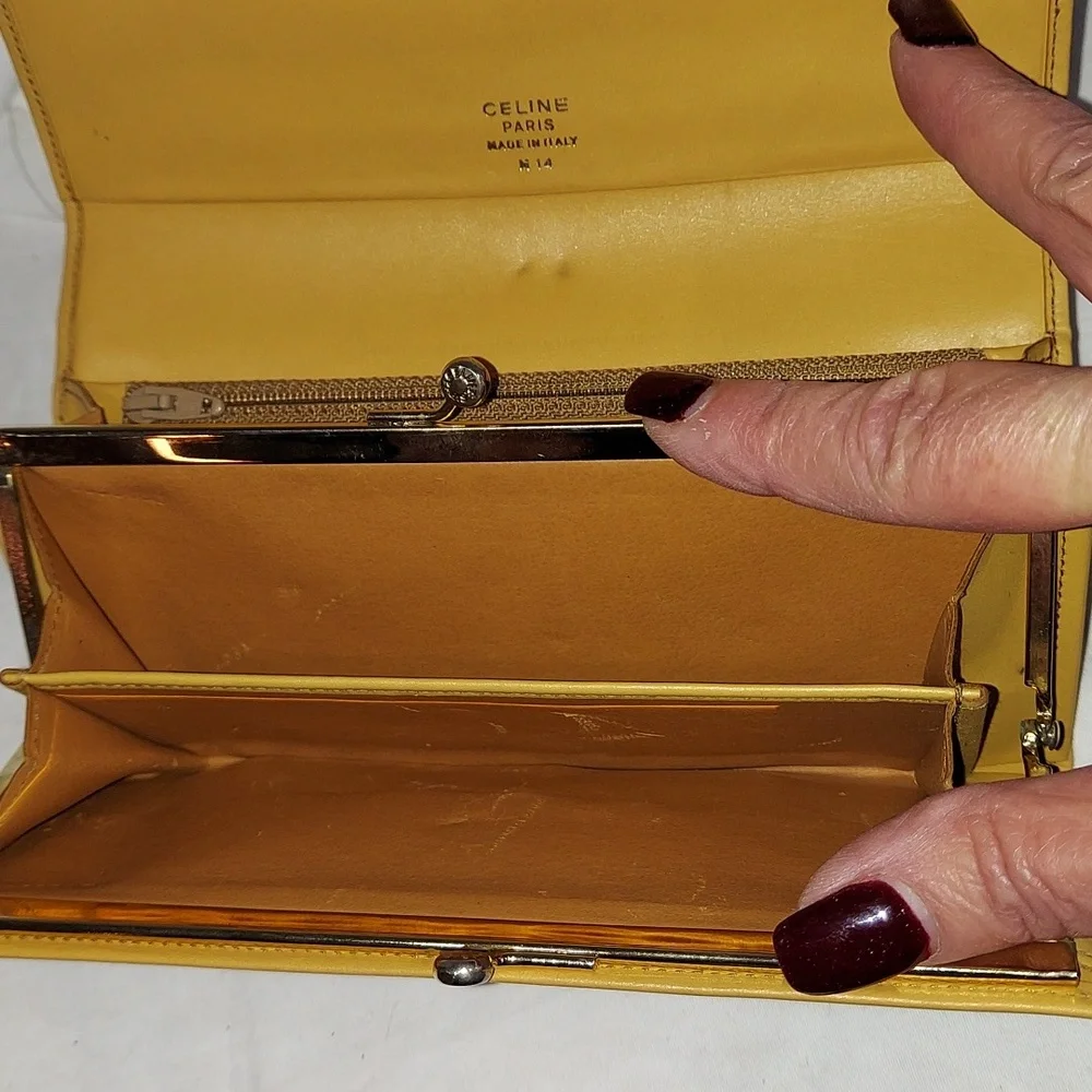 Celine Macadam Long Brown Wallet with Kisslock coin - Picture 6 of 10